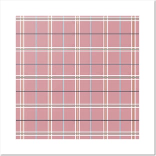 Watermelon Pink Plaid Posters and Art